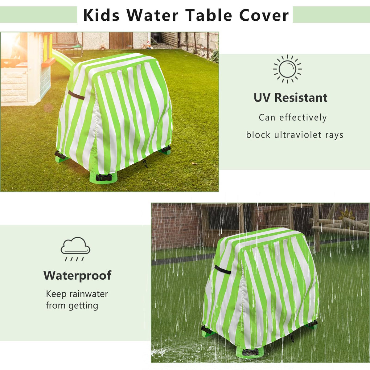 Aacabo water table cover easy to put on and remove for quick setup