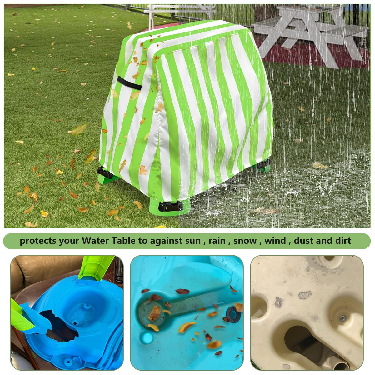 Aacabo cover shields play area from leaves and dust during outdoor use