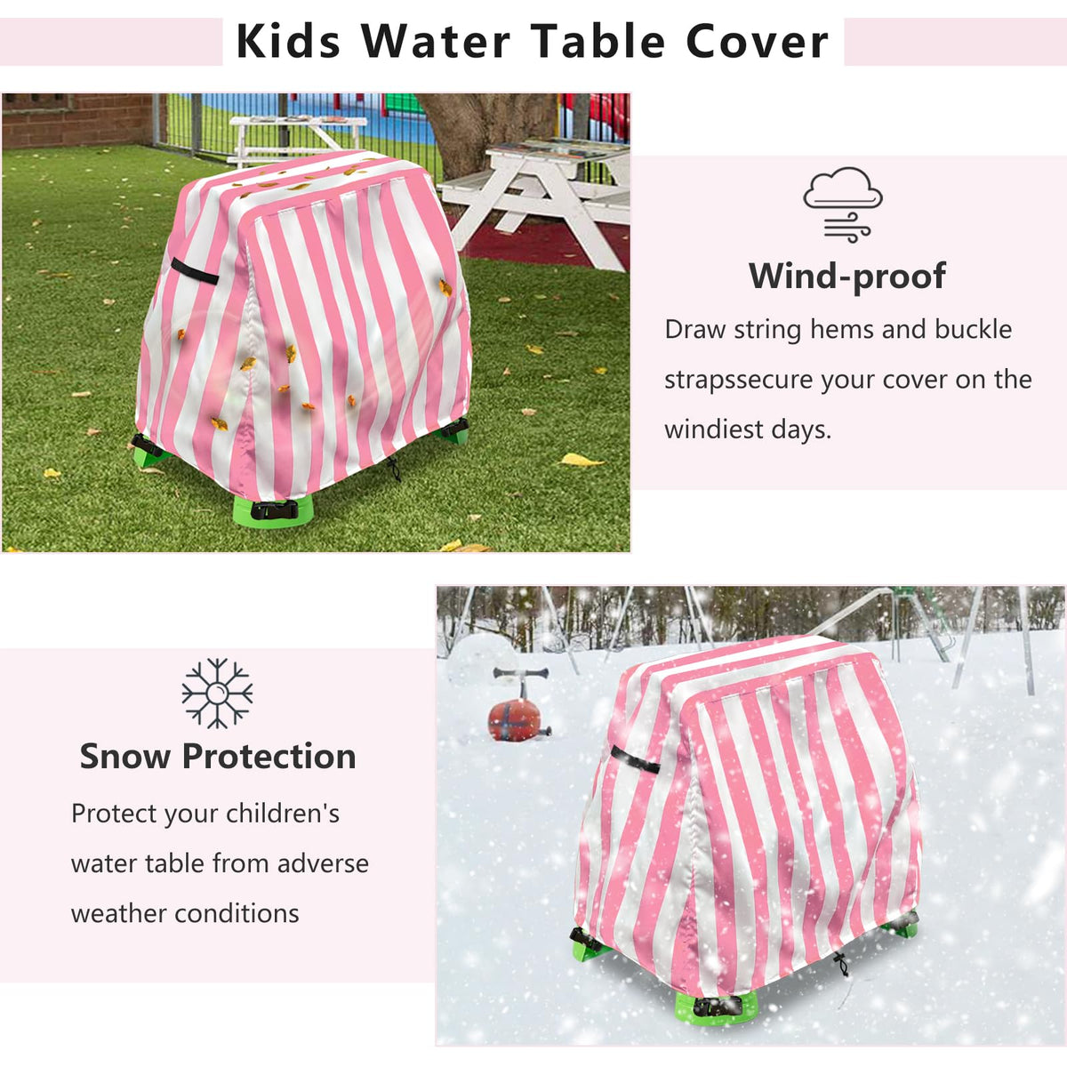 Aacabo cover protects water tables from leaves and dust during play.