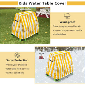 Aacabo water table cover with snap fasteners and drawcord resists strong winds.