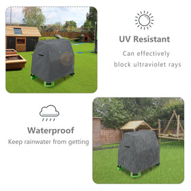 Aacabo cover with snap fasteners and drawcord securing against wind