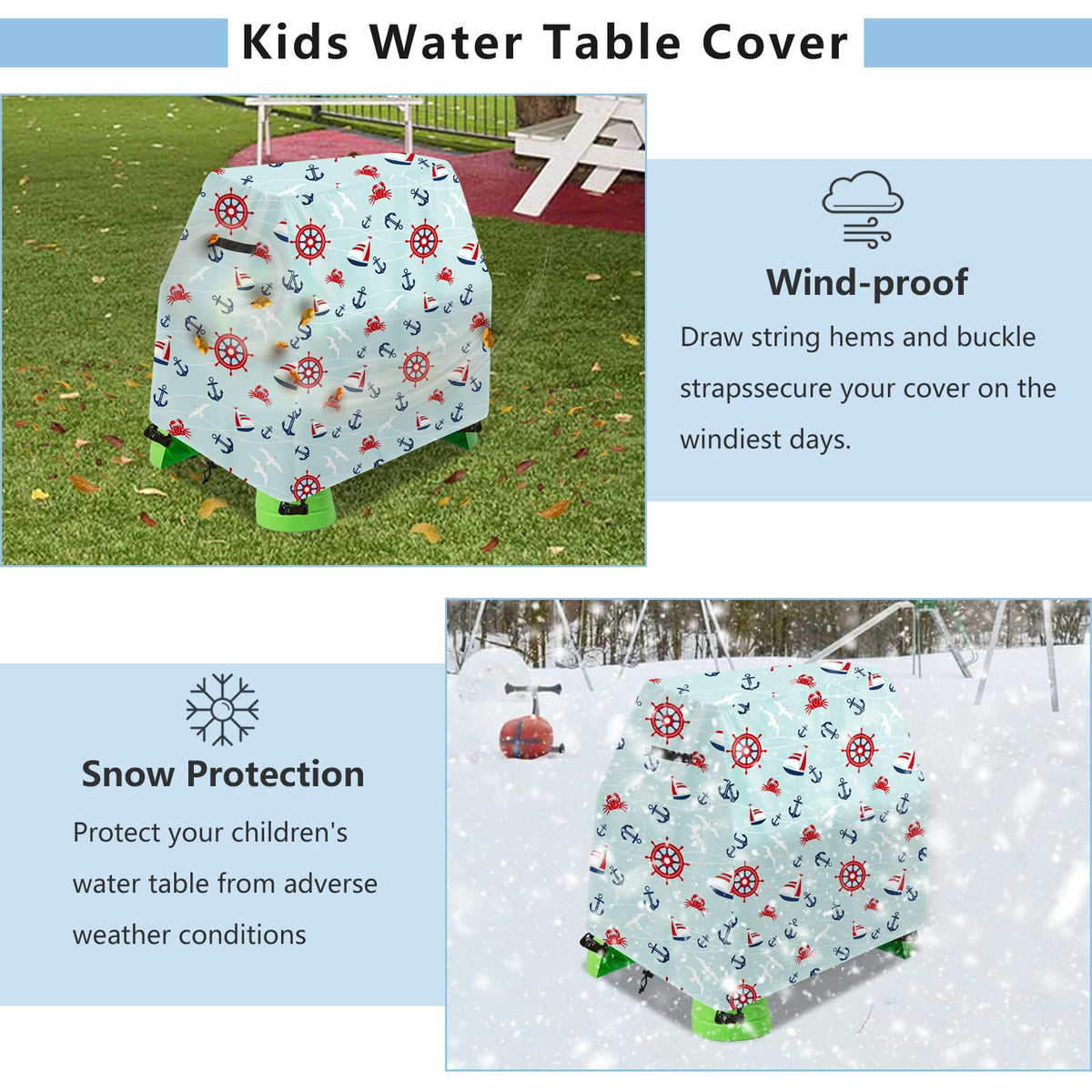 Aacabo water table cover with waterproof laminated base for all weather.
