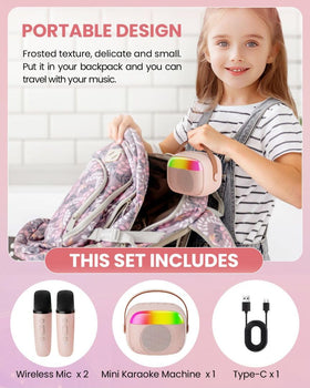 Aadmd pink karaoke for family party use in homes or classrooms