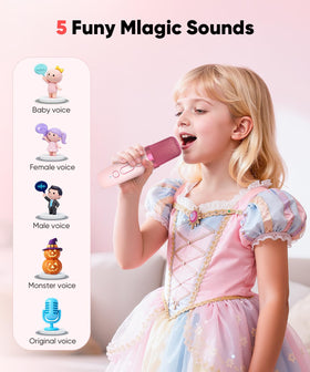 Aadmd two wireless microphones for kids enabling duo singing