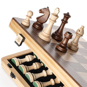 A&amp;A 3-inch Staunton king pieces provide commanding presence on the board.