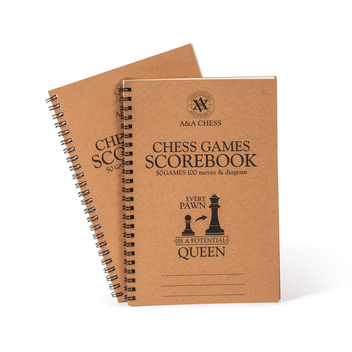 A&A chess scorebook cover front protects your game records on the go.