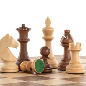 A&amp;A pieces with felt-padded bases protecting the board surface.