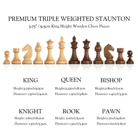A&amp;A king-height Staunton piece close-up at 3.75 inches.
