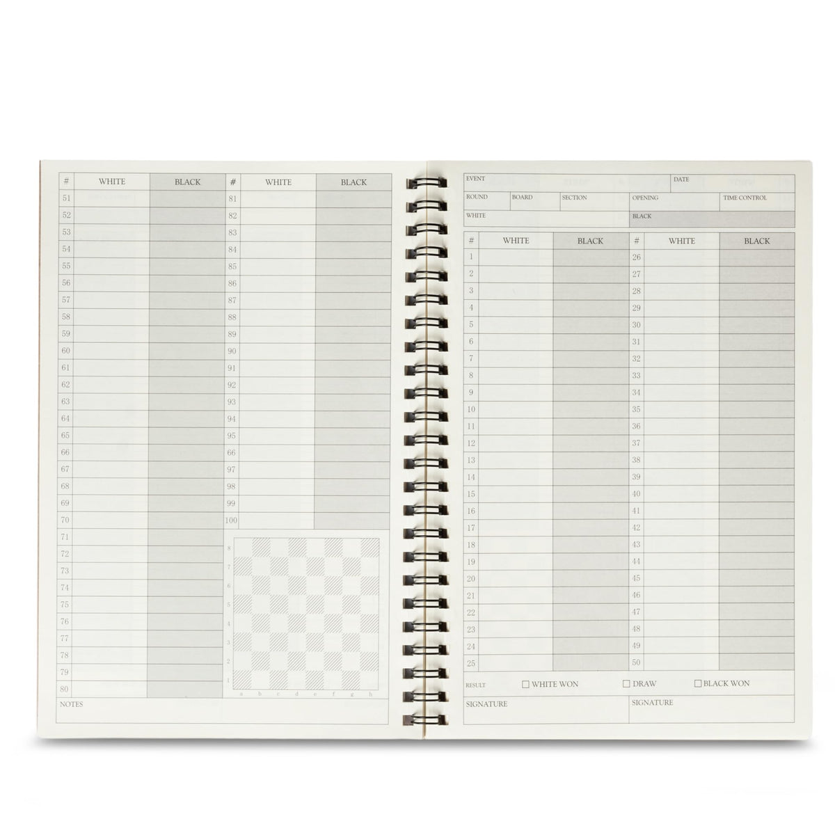 A&A scorebook grid lines keep notation neat during fast-paced games.