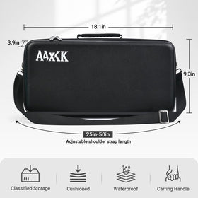 Adjustable strap and handle offer versatile portability
