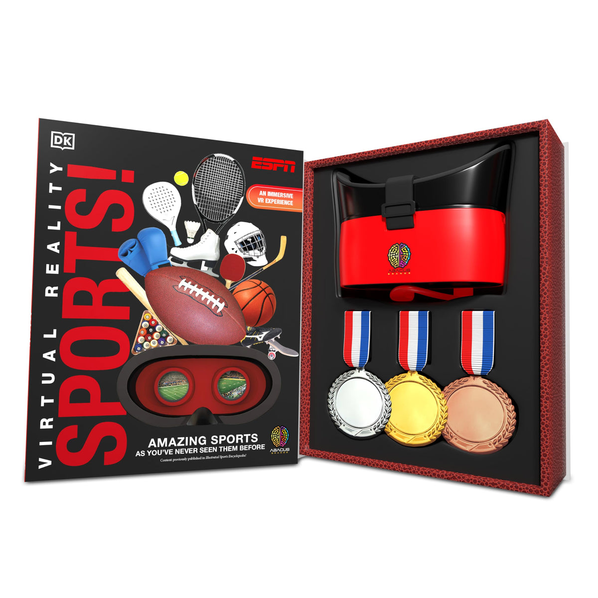Abacus Brands ESPN Gift Box DK book inside with illustrated athletic stories