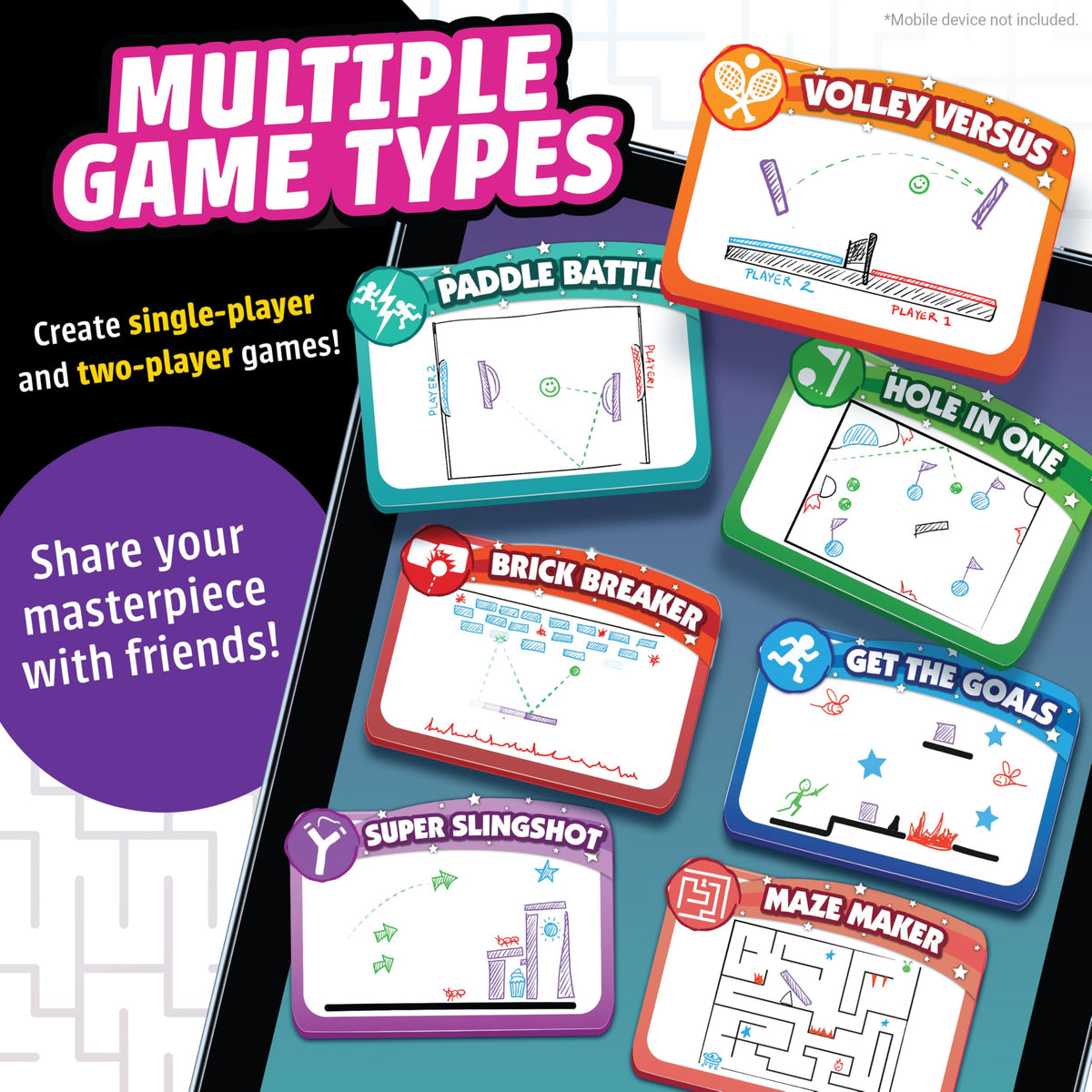 Abacus Pixicade arcade-battle visuals evoke dynamic, competition-ready gameplay from simple drawings.