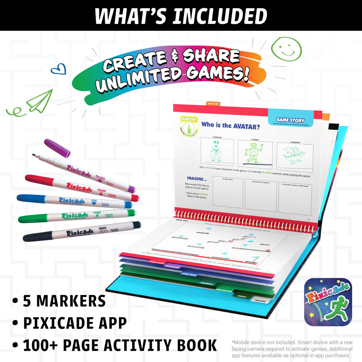 Abacus Pixicade platformer-doodle creates a playful maze with your own artwork.