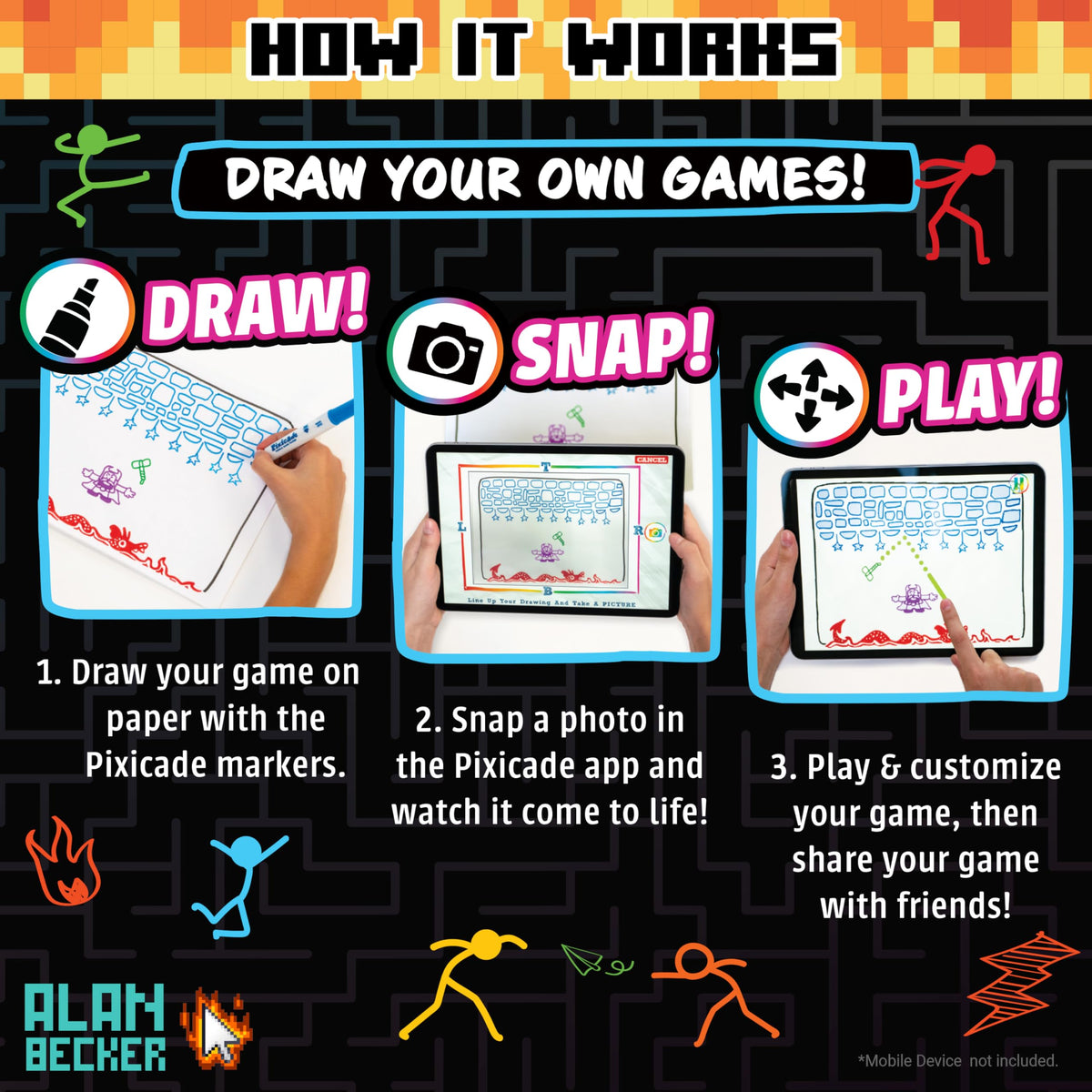 Pixicade supports STEAM learning with a creative, self-guided project.