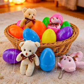 Abakuku plush inside each egg adds soft, cuddly rewards