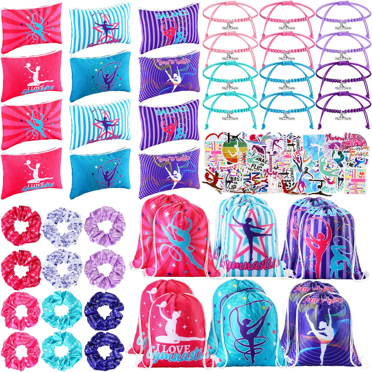 Abbylike gymnastics drawstring backpack for practical party favors and organized gifts.