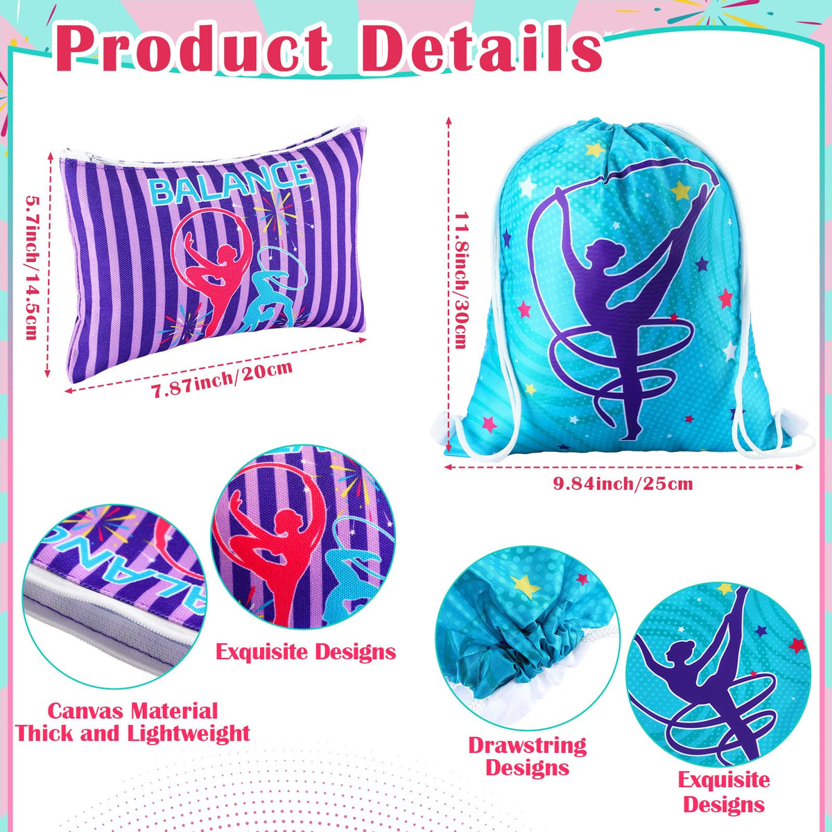 Abbylike gymnastics makeup bag provides compact storage for kids at events.