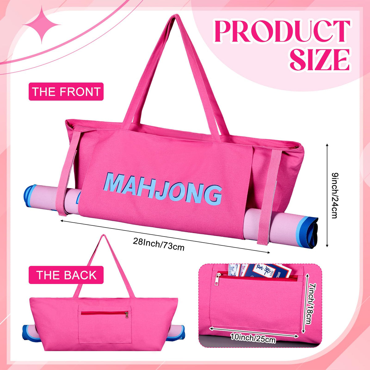 Abbylike Mahjong bag showing tile rack compartments for quick access during games.