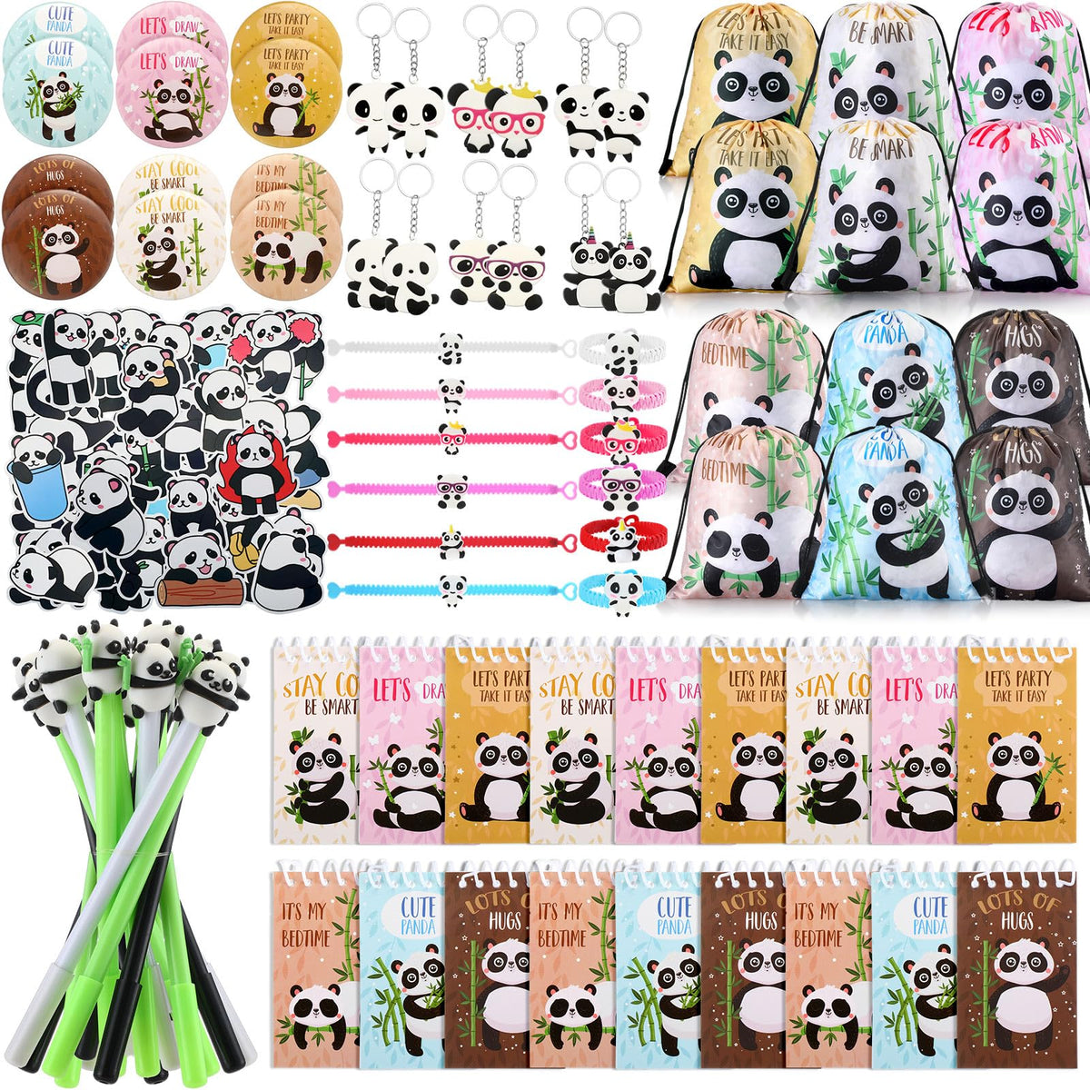 Abbylike panda silicone wristbands worn as a stylish party accessory for kids