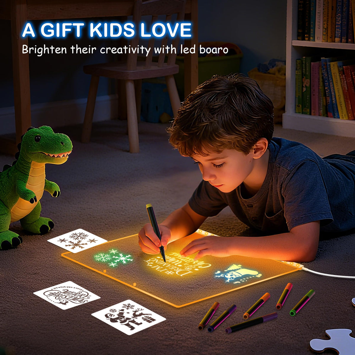 ABCOOL LED drawing board marker pens kit included for vibrant art