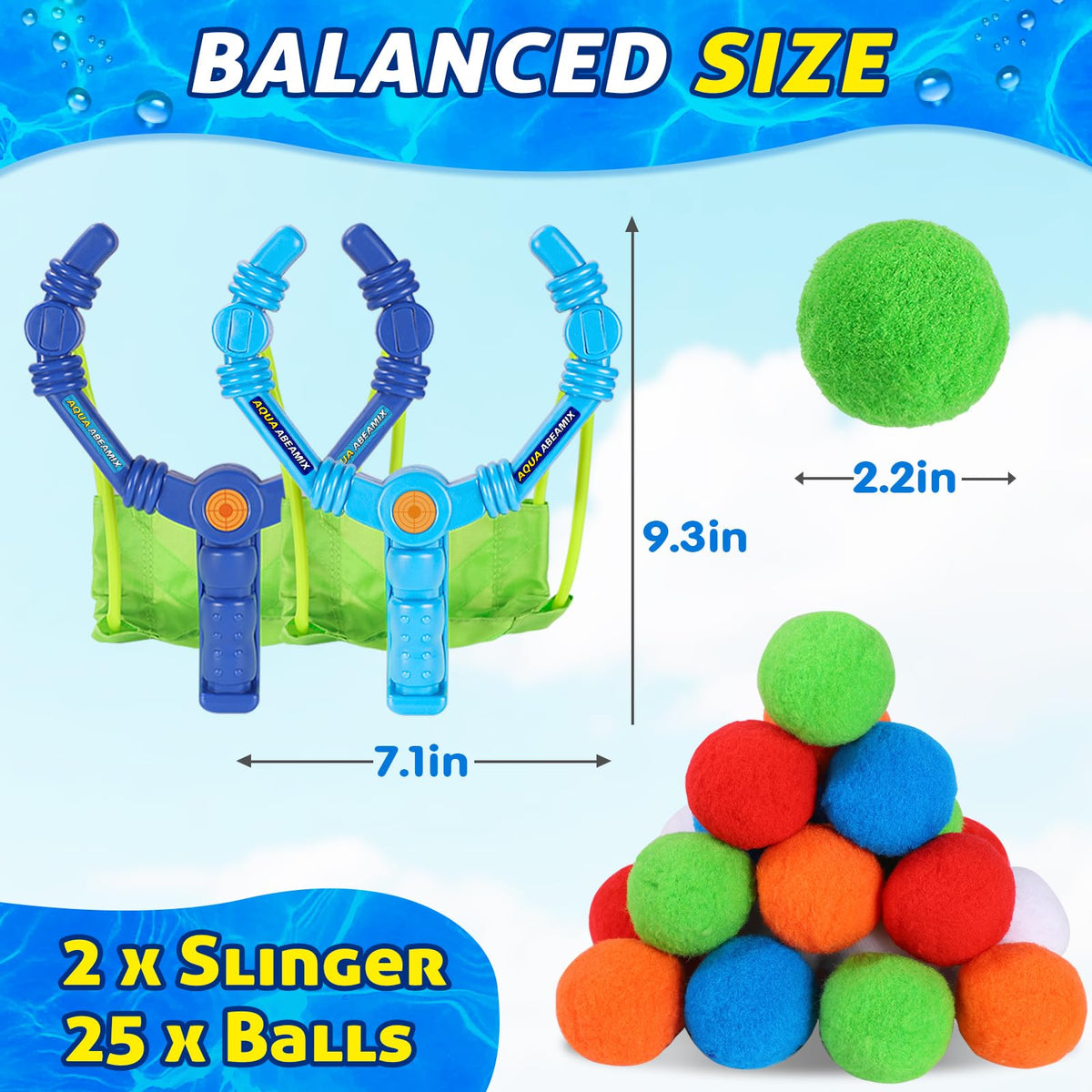 ABEAMIX kids playing water balloons in pool promotes safe summer fun.