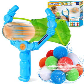 ABEAMIX reusable water balloons set of 10 in vibrant colors for outdoor water fights.