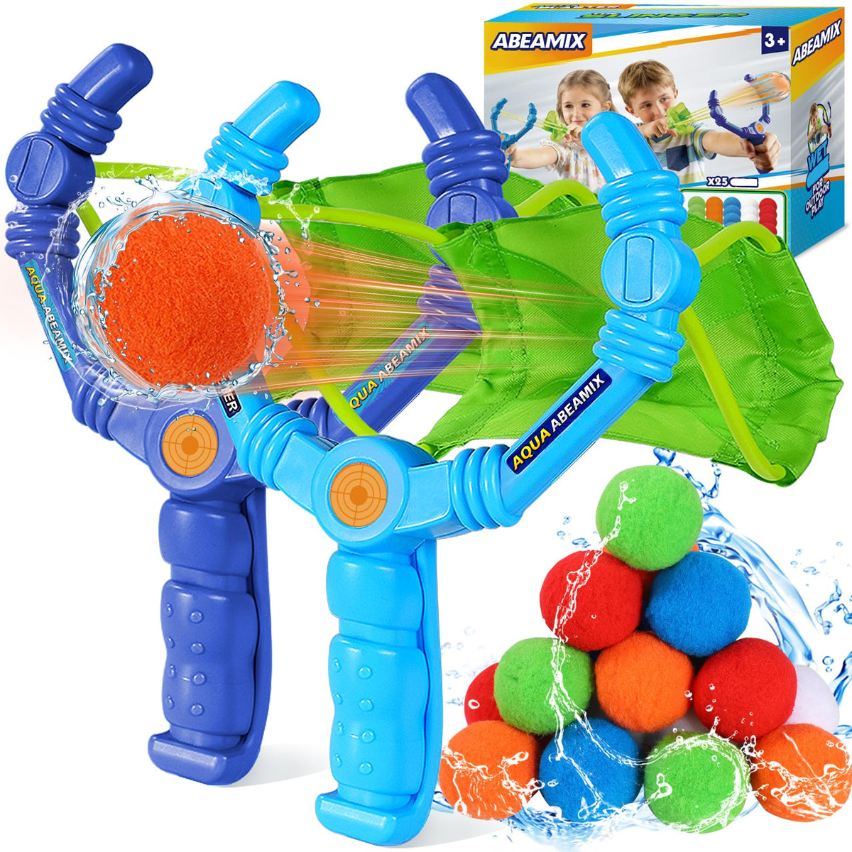 ABEAMIX reusable water balloons setup for family-friendly outdoor play.