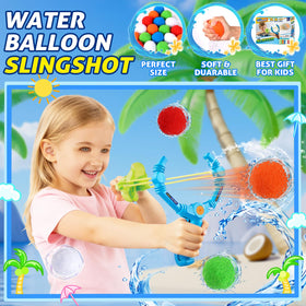ABEAMIX slingshot with balloons ready for quick setup and long-distance water play.