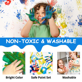 ABEIER 12-color finger paints enable primary and secondary color exploration.