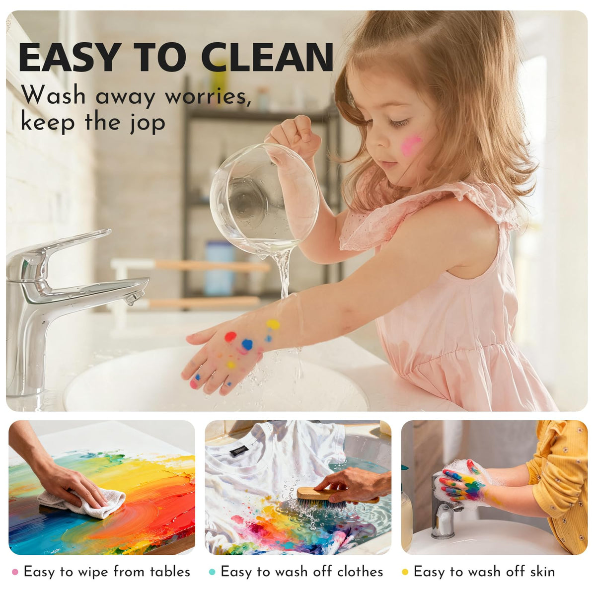 ABEIER kid-friendly hand painting encourages imaginative play and discovery
