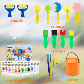 ABEIER non-toxic paints ensure safe play while kids explore color mixing.