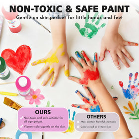 ABEIER washable paint cleans off skin and most surfaces quickly