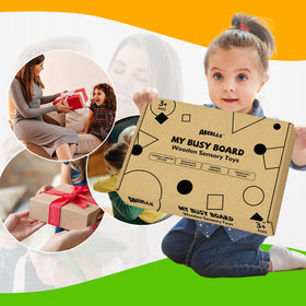 ABERLLS Montessori Busy Board dressing-skills area prepares kids for daily tasks.