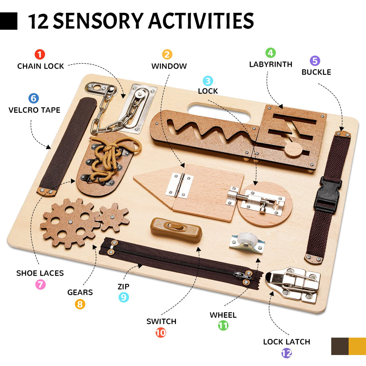 ABERLLS Busy Board switch invites toddlers to activate simple cause-and-effect play.