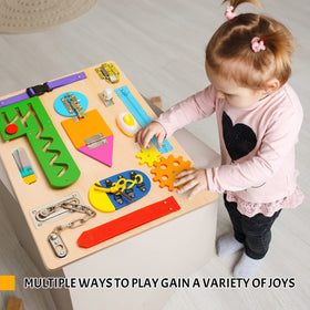 ABERLLS Busy Board travel-friendly design makes car rides engaging on the go.