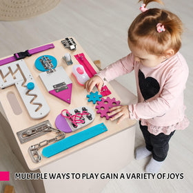 ABERLLS Busy Board zipper action supports dressing practice