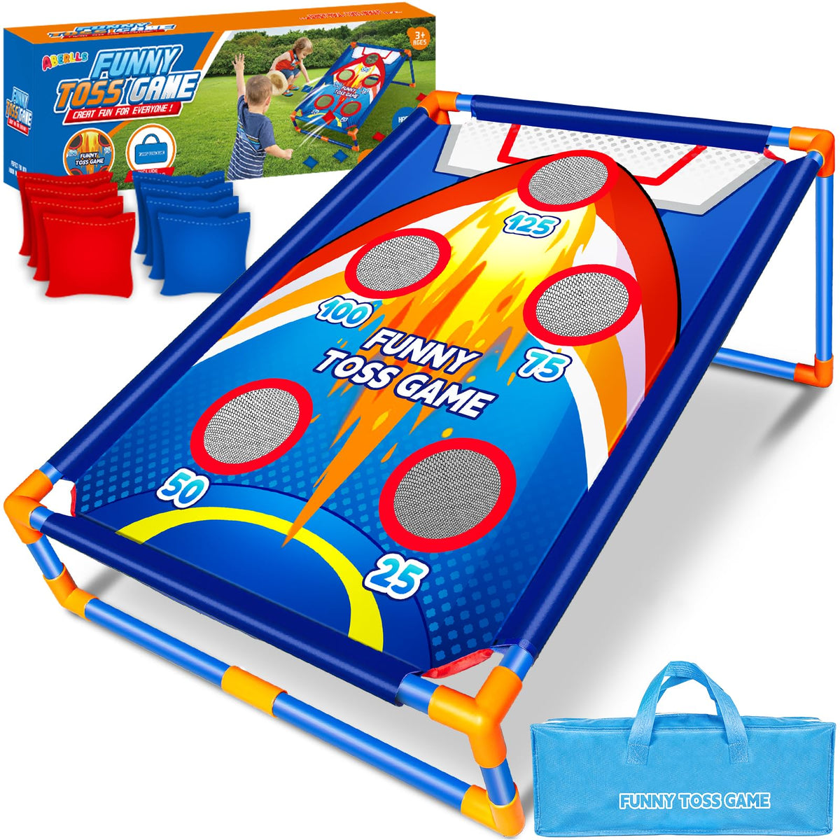 ABERLLS rocket-toss-game ready for outdoor play, offering engaging family fun.