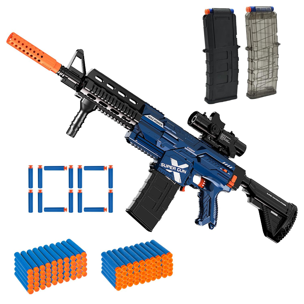 Abifny automatic toy gun with scope for immersive action and target practice.