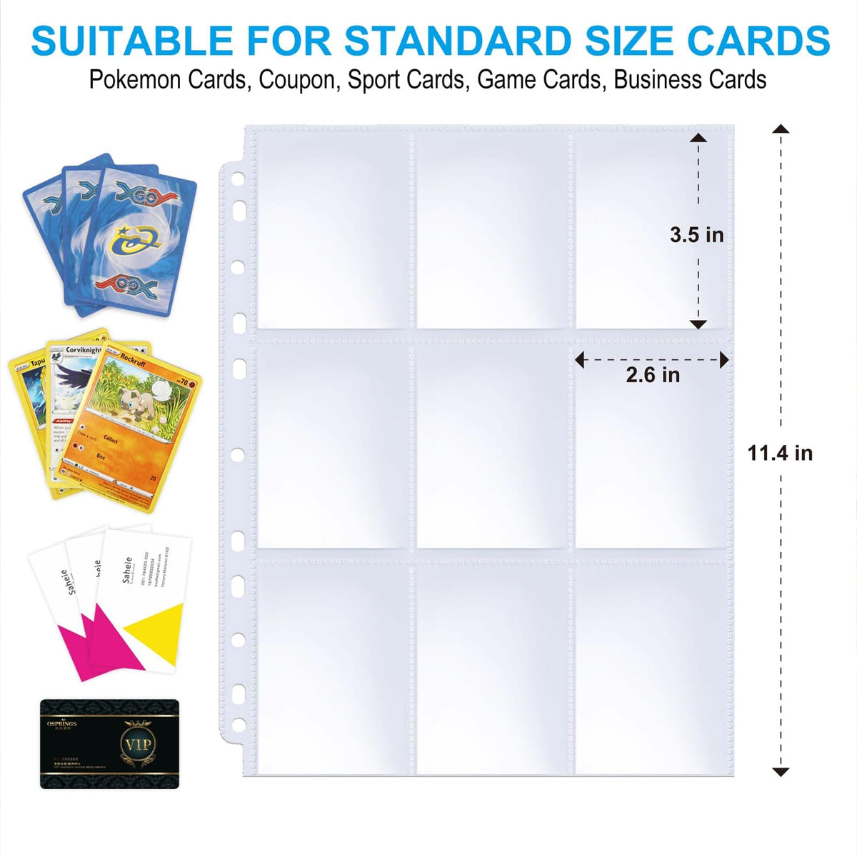 ABLY universal pocket dimensions fit most standard cards
