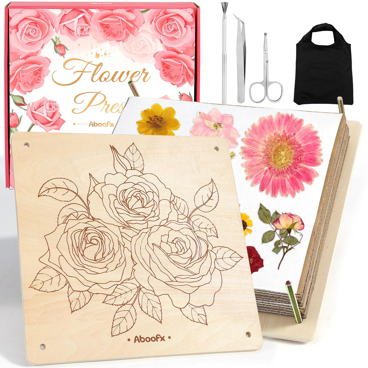 Aboofx Flower Press Kit assembled for easy home crafts and preservation