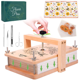 Aboofx large flower press kit showing six layers for even drying and larger blooms