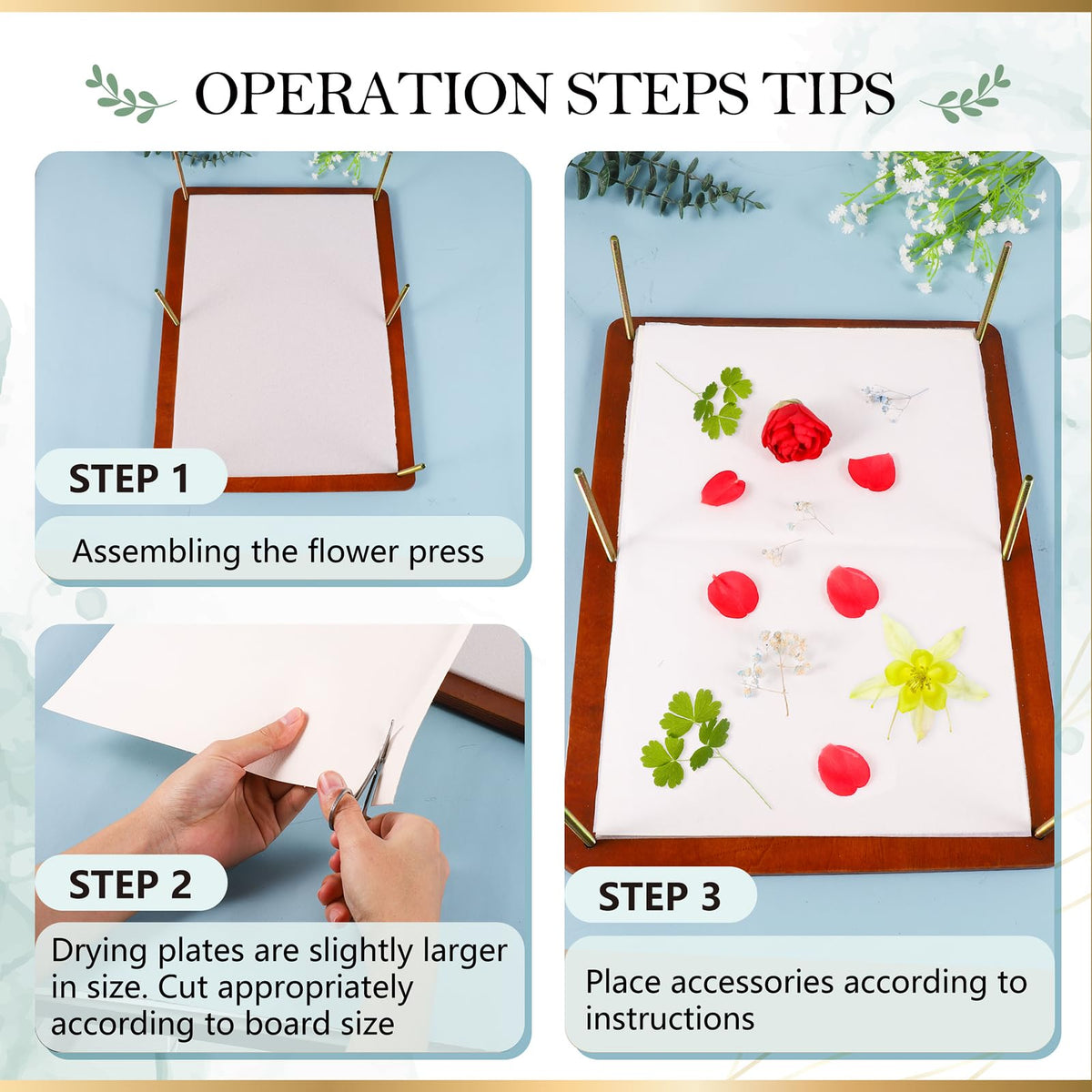 Aboofx lined papers and tools organized for presses