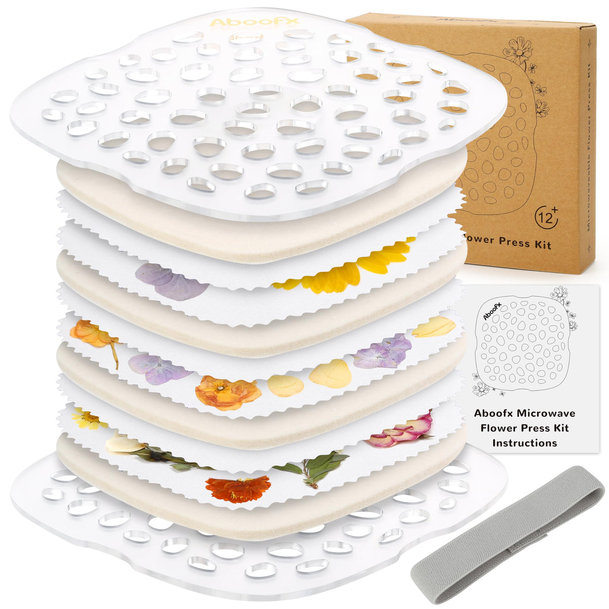 Aboofx microwave flower press plates, compact and efficient for quick DIY drying.