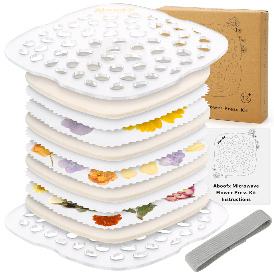 Aboofx microwave flower press plates, compact and efficient for quick DIY drying.