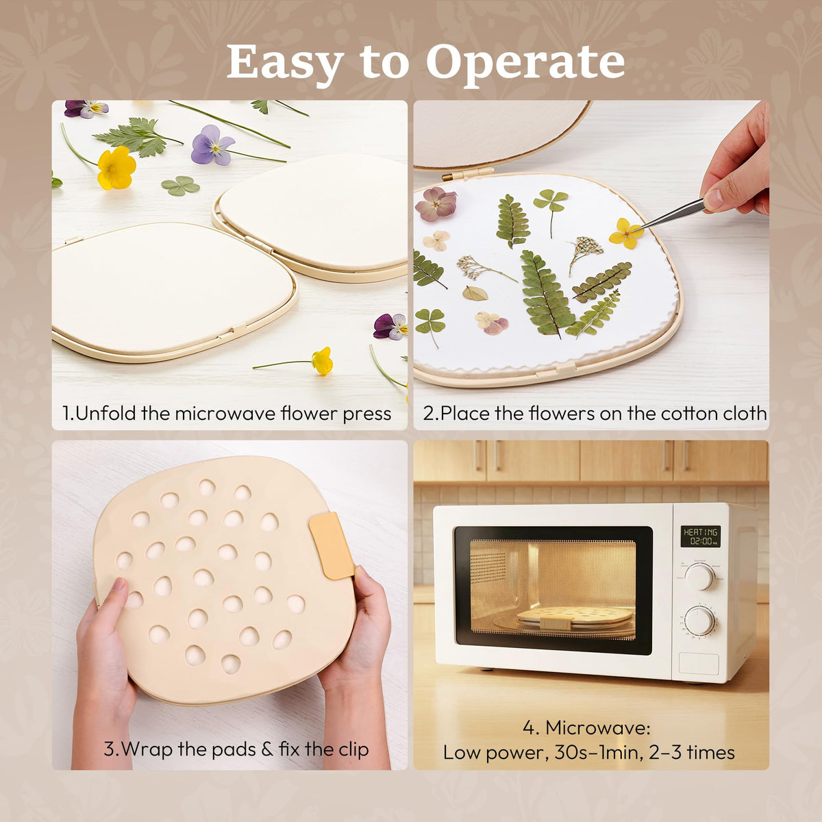Aboofx washable cloths and felt pads for reusable, mess-free flower pressing