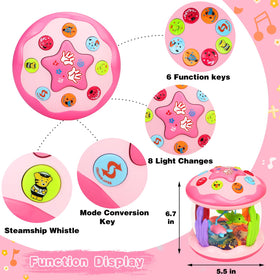 Aboosam ocean-rotating-light-turtle: color-changing lights captivate babies during play.