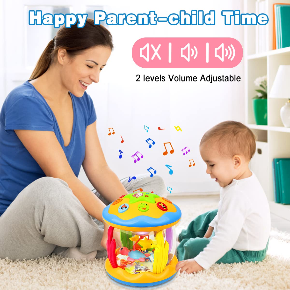 Aboosam-ocean-rotating-light-toy offers rich visual-auditory cues.