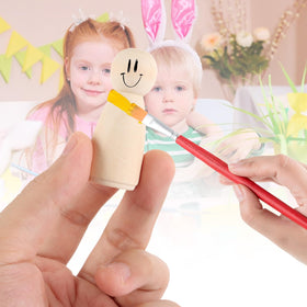 ABuff unfinished wood peg dolls with paint-friendly surface for crafts.