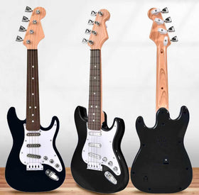 Abundant Financial Resources mini guitar 16-inch strings closeup shows four strings for budding musicians.