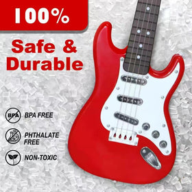 Abundant Guitar strap attachment demonstrates portable on-the-go music.